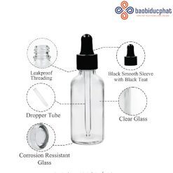 Chai nhỏ giọt thủy tinh trong suốt đựng tinh dầu 50ml