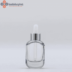 Chai nhỏ giọt thủy tinh trong suốt hình bầu dục 30ml