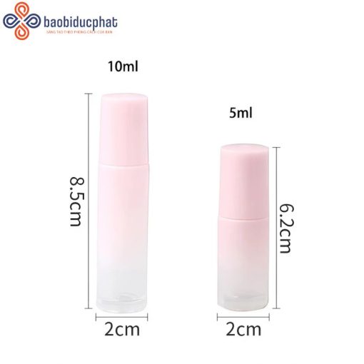 Chai thủy tinh đầu lăn đựng nước hoa màu hồng 5ml 10ml