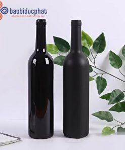 Chai thủy tinh đựng rượu vang 750ml màu đen huyền bí