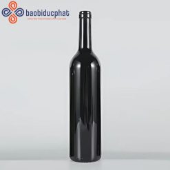 Chai thủy tinh đựng rượu vang 750ml màu đen huyền bí
