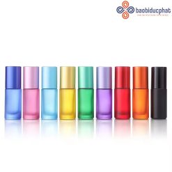 Chai thủy tinh đựng tinh dầu nhiều màu dạng lăn 5ml 10ml