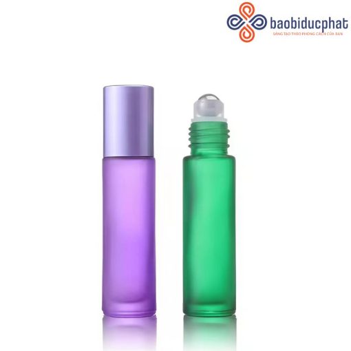 Chai thủy tinh đựng tinh dầu nhiều màu dạng lăn 5ml 10ml