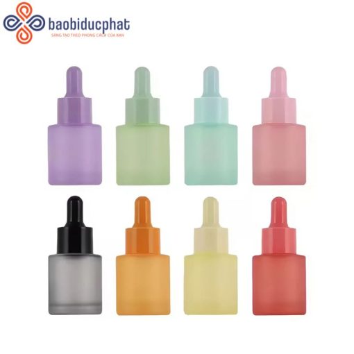 Chai thủy tinh đựng tinh dầu vai phẳng màu gradient 20ml