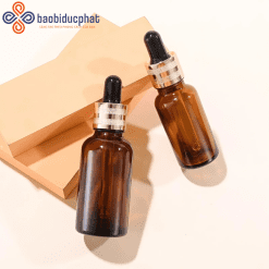 Lọ chiết serum bóp giọt khoen vàng sọc vằn 50ml/100ml