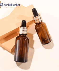 Lọ chiết serum bóp giọt khoen vàng sọc vằn 50ml/100ml