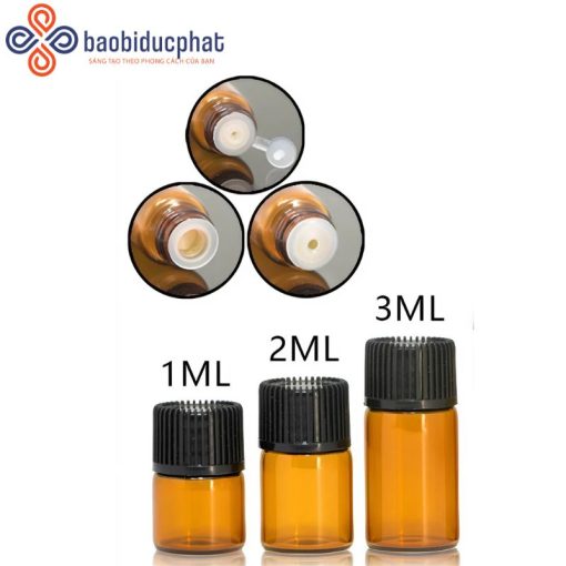 Lọ chiết tinh dầu thủy tinh màu hổ phách 1ml 2ml 3ml