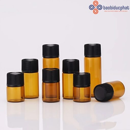 Lọ chiết tinh dầu thủy tinh màu hổ phách 1ml 2ml 3ml