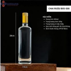 Chai đựng rượu thủy tinh B05-500