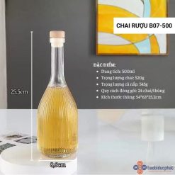 Chai đựng rượu thủy tinh B07-500