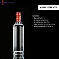 Chai đựng rượu thủy tinh RA500