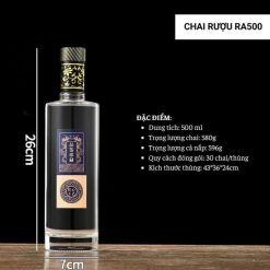 Chai đựng rượu thủy tinh RA500