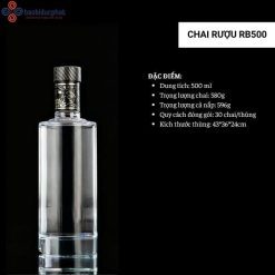 Chai đựng rượu thủy tinh RB500