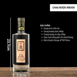 Chai đựng rượu thủy tinh RB500