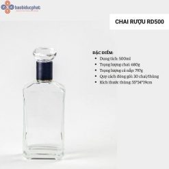Chai đựng rượu thủy tinh RD500