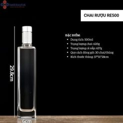 Chai đựng rượu thủy tinh RE500