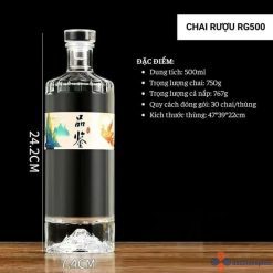 Chai đựng rượu thủy tinh RG500