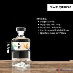 Chai đựng rượu thủy tinh RH500