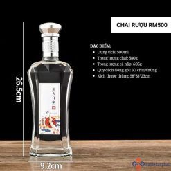 Chai đựng rượu thủy tinh RM500