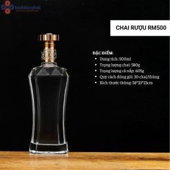 Chai đựng rượu thủy tinh RM500