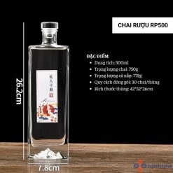 Chai đựng rượu thủy tinh RP500