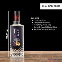 Chai đựng rượu thủy tinh RR500