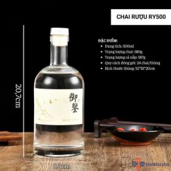 Chai đựng rượu thủy tinh RY500