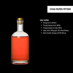 Chai đựng rượu thủy tinh RY500